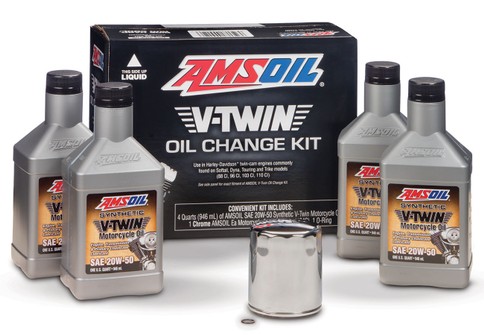 AMSOIL V-Twin Motorcycle Synthetic Oil Change Kit with Oil Filter