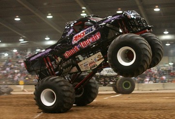 Black Shock Therapy doing a Wheelstand